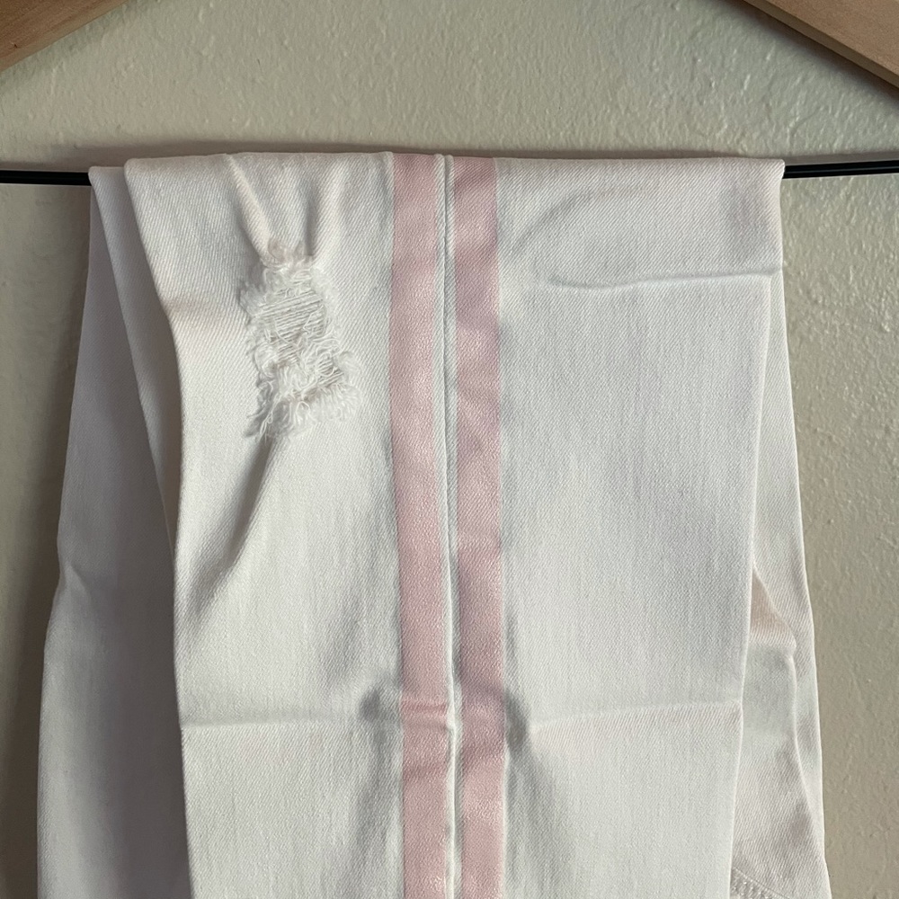 Edelman Pink Stripe Frayed Ankle Skinny Jeans 30 - Picture 9 of 15